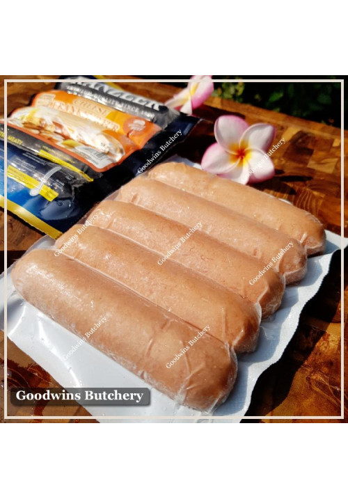 Kanzler sausage frozen CHEESE FRANKFURTER beef & chicken 6" 15cm 5pcs 360g